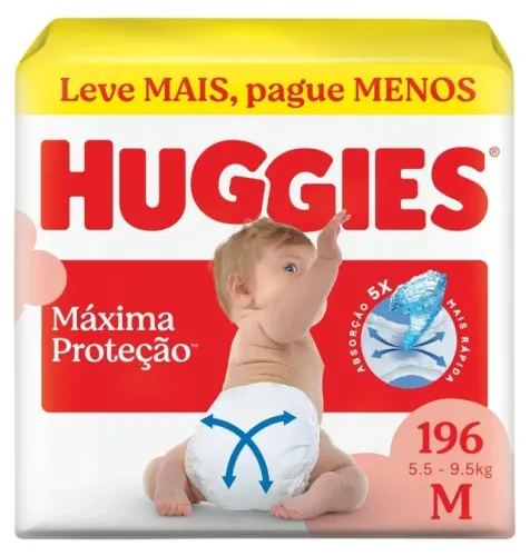 Fralda HUGGIES 196 M