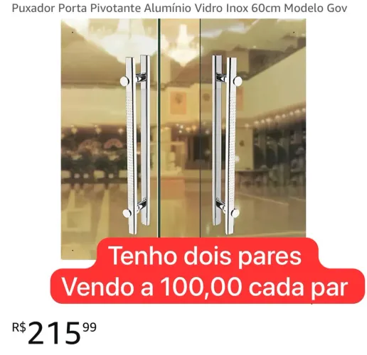Puxador de porta de vidro