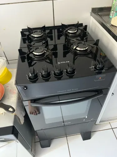 Fogão 4 bocas tampo de vidro
