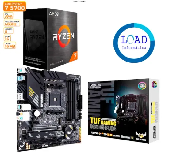 KIT Ryzen 7 5700 + B550M Asus TUF AMD AM4 - NOVO com NF e Garantia