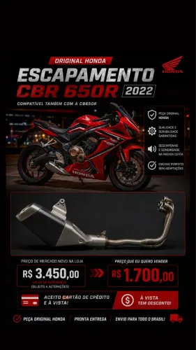 ESCAPAMENTO ORIGINAL CBR/CB 650R 