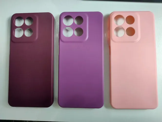 Kit 3 Capinha Silicone Moto G15/G17 Interna Aveludada Rosa, Uva e Roxa