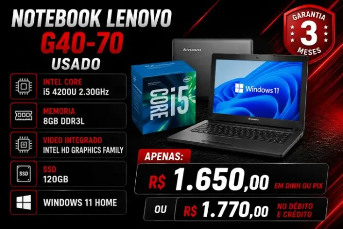 Notebook Lenovo G40-70 Usado