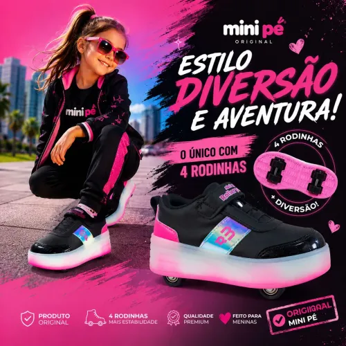 Tênis Com Rodinha Original Mini Pé 4 Rodas