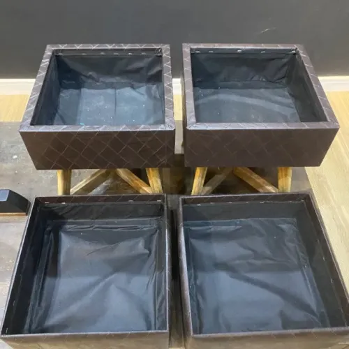 Rf308 - Banquetas baú bancos de couro sintético sala de espera escritório