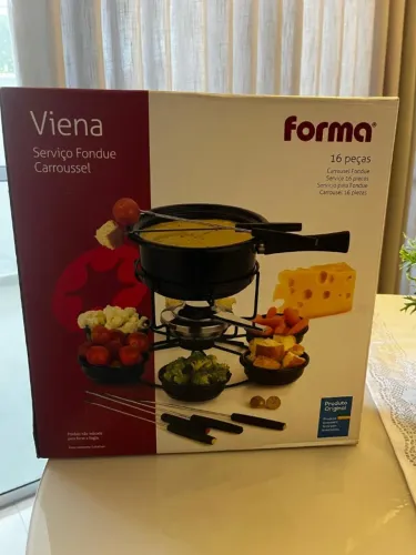 Fondue Carrossel Panela Giratório Viena 16 Peças