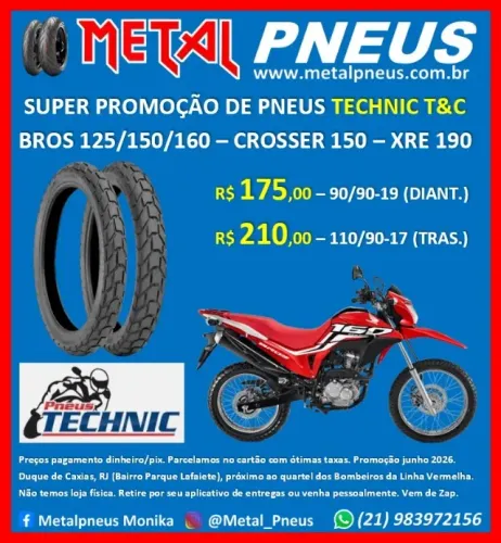 Pneu Moto Technic Bros Crosser XRE190 - Novos Com Garantia