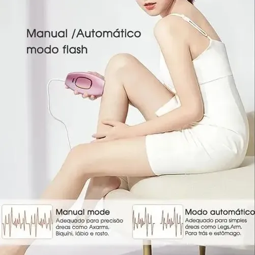 Depilador À Laser Ipl 500 Mil Flash Luz Pulsada Uso Corporal E Facial 127/220v