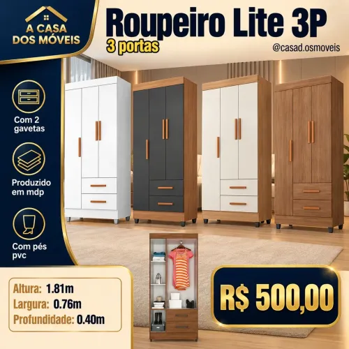 Guarda roupa 3 portas 