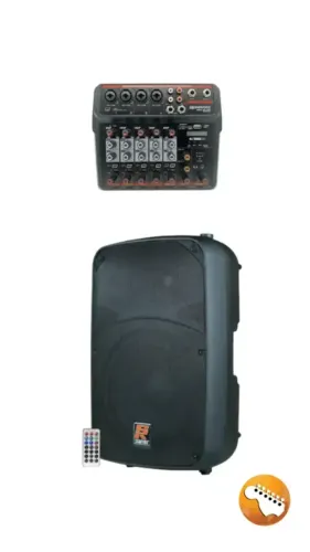 KIT- Caixa Ativas 15 Staner Sr315a + MESA DE SOM COMPACTA SOUNDVOICE MC6 BT