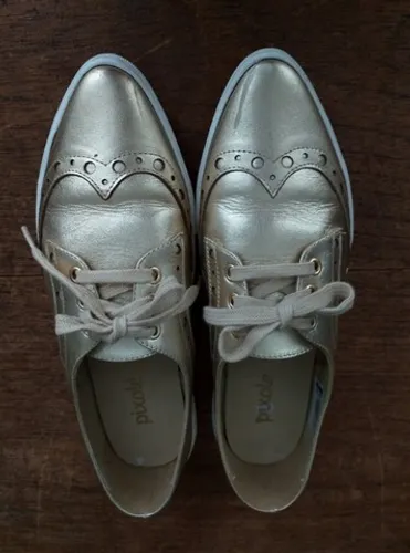 Sapatênis Dourado Bico Fino Pixolé Número 38