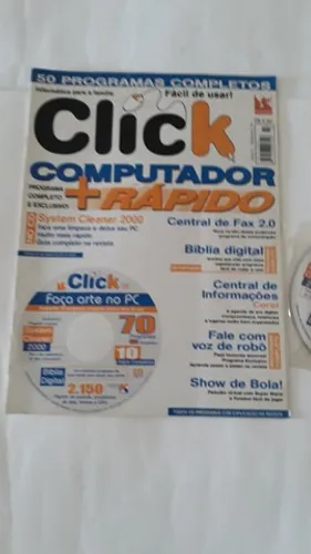 Vintage Revista Click Anos 90 - Ano 2 Nº 14 com CD em ótimo estado - Colecionadores