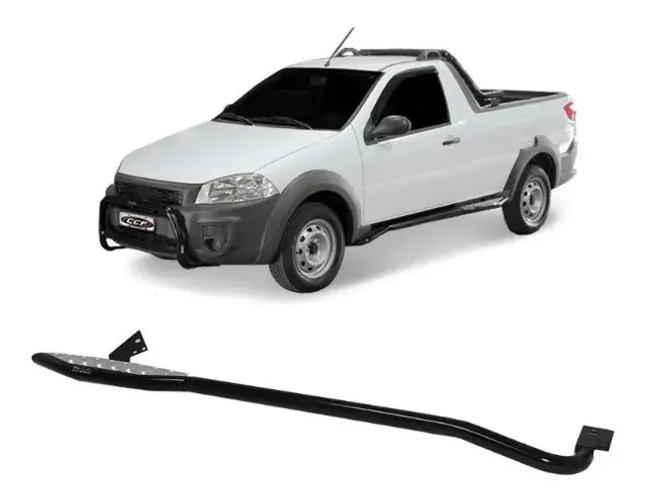 Estribo Plataforma Preto Fiat Strada 2001 à 2019