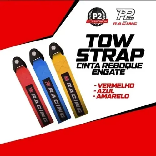 Tow Strap Hook Cinta Reboque Engate Parafusado / Varias Cores