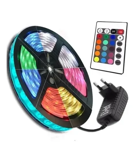 Fita LED Colorida Rolo com 5 Metros 16 Cores com Fonte e Controle
