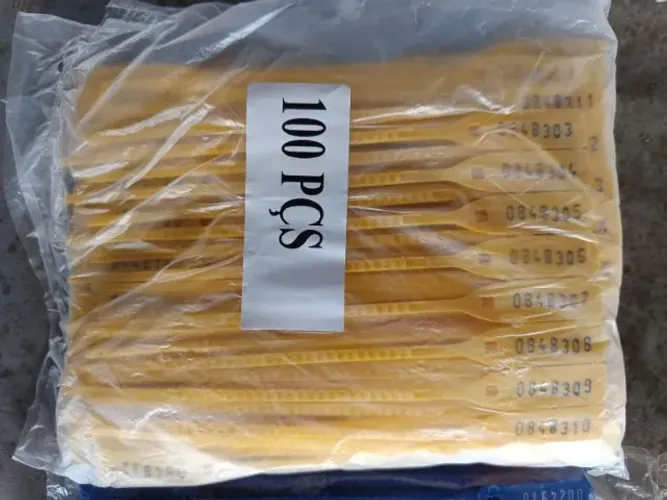Lacres numerados 23cm pacote C/100 unidades 