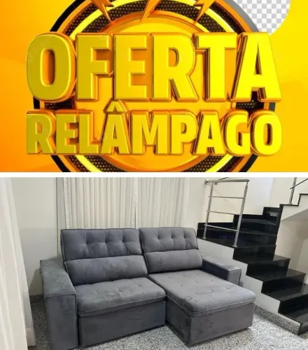 Sofá retrátil Niterói 4 lugares Novo 