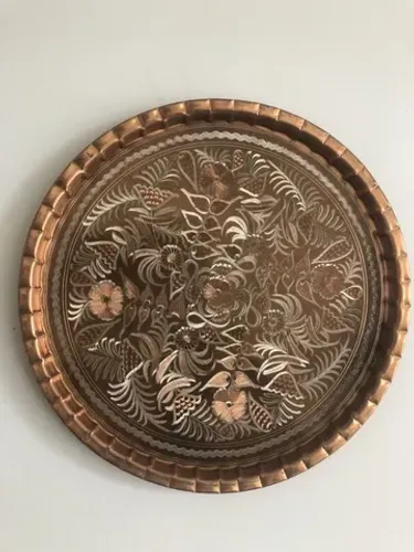 PRATO DE COBRE, FEITO A MÃO