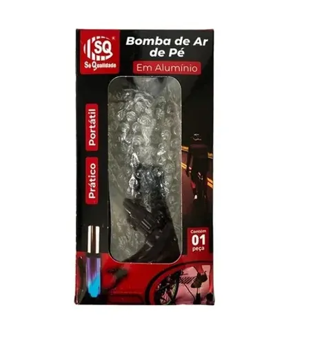 Bomba De Ar De Pe Em Aluminio 17,5x9,5x7cm -40cm Man Sq-3958