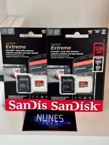 Cartão Micro SD Sandisj com adaptador 128gb Original