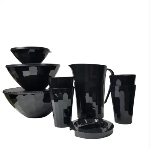Tupperware Kit 8 Peças Linha Prisma Policarbonato Preto