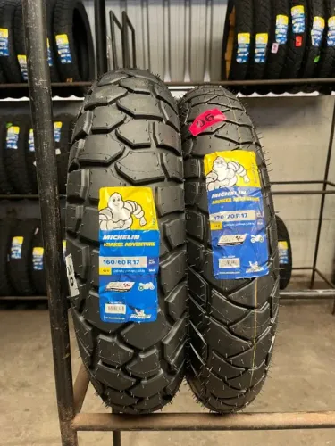 Par Pneu Michelin Anakee adventure 160/60-17 e 120/70-17 CB500 NC750/Versys 650/Xj6