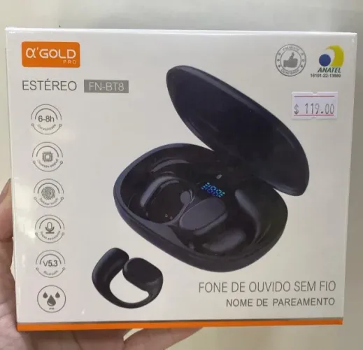 Fone De Ouvido Bluetooth Esportivo Fn Bt8 Agold Preto Loja Coimbra Computadores Entregamos