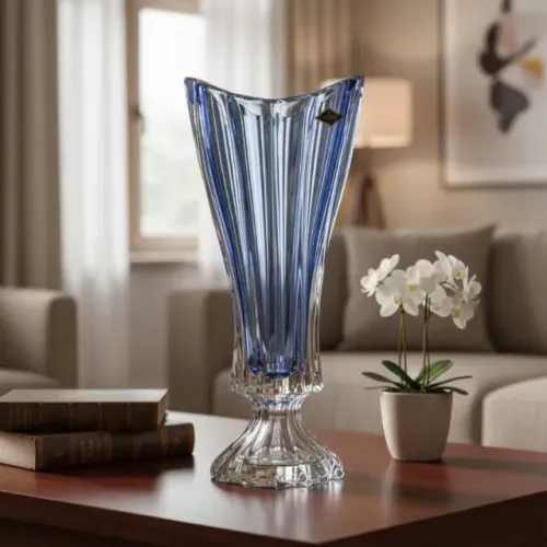 Vaso de Cristal Azul Bohemia (Rep. Tcheca) - Novo na Caixa!