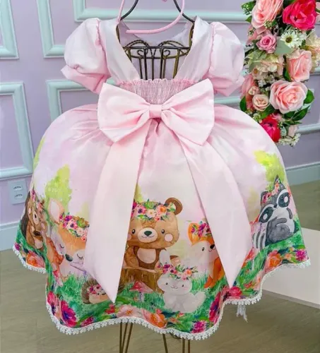 Vestido Infantil Menina Floresta Encantada