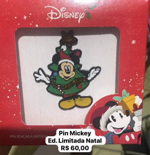 Pin Mickey Disney Natal - Edição Limitada