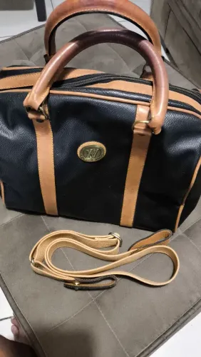 Bolsa couro Victor Hugo vintage