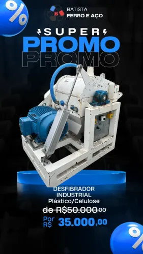Desfibradora Industrial para Diversos - Motor WEG 60CV