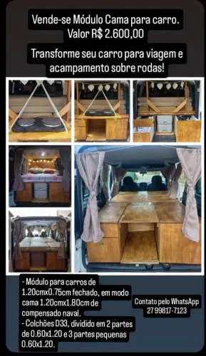 Módulo Cama para Carro - Transforme se carro para Viagem!