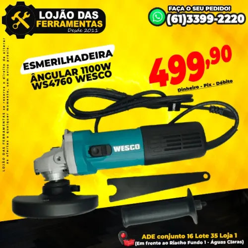 Esmerilhadeira Ângular 1100w Ws4760 Wesco