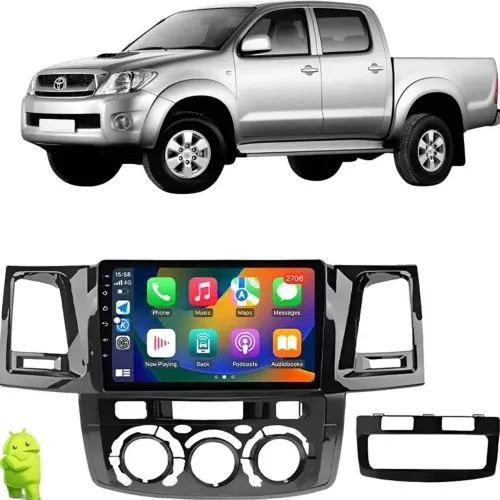 Central Multimídia Android 9 Polegadas para Hilux 2009 até 2014