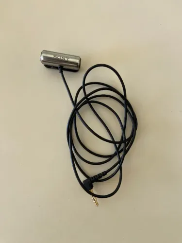 Microfone lapela sony ECM-CS3 Condensador Omnidirecional cor prateado