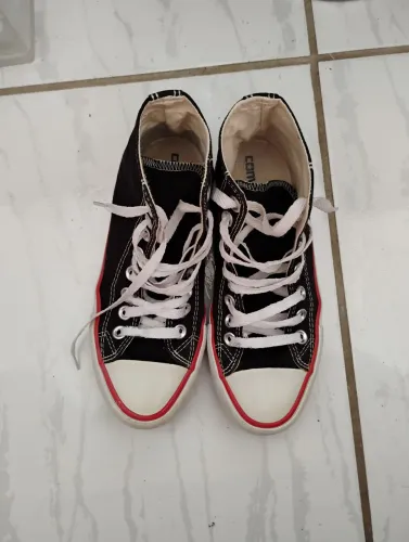 Converse All Star cano alto preto