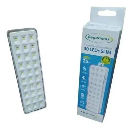 Iluminação de Emergência 30 LEDs Slim - Segurimax