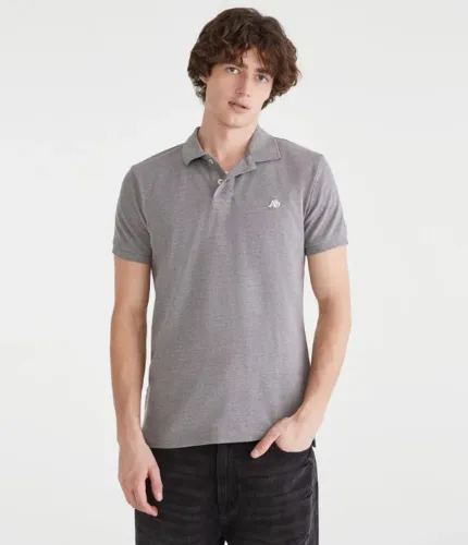Camisa Gola Polo Masculina Cinza AEROPOSTALE