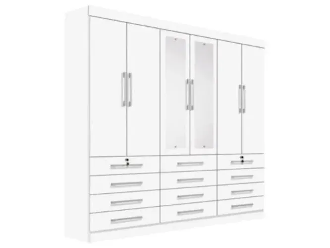 Guarda-Roupa Branco com Espelho - Venda Imperdível !! L44m
