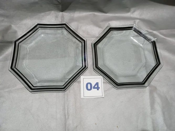 Pratos de Vidro Octógono 2 pçs - Decoração Mesa!