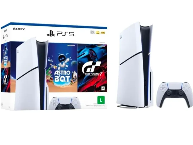 PS5 Slim 1TB c/ LEITOR de Mídia Física e Digital (NOVO). Temos LOJA FÍSICA