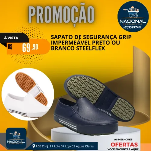 Sapato de Segurança Steelflex Iate Impermeável Preto | Conforto, Proteção e Durabilidade
