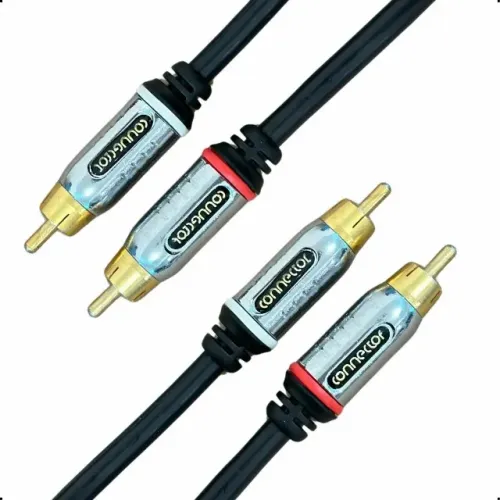 Cabo RCA 2 x 2 - Áudio Estéreo - 7.5 Metros - Conectores Banhados Ouro - R$:30,00 Cada