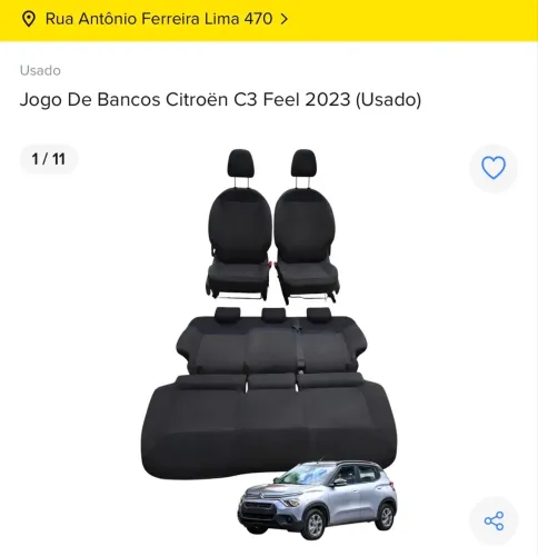 JOGO DE BANCOS TECIDO CITROËN C3 FEEL 2023 