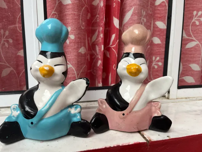 Casal de pinguim chefe