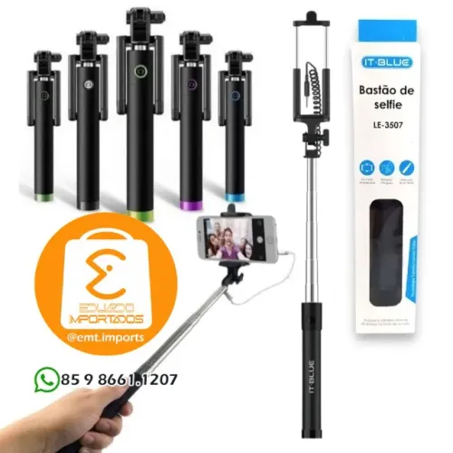 Bastão Selfie Monopod Com Fio Disparador It-Blue LE-3507