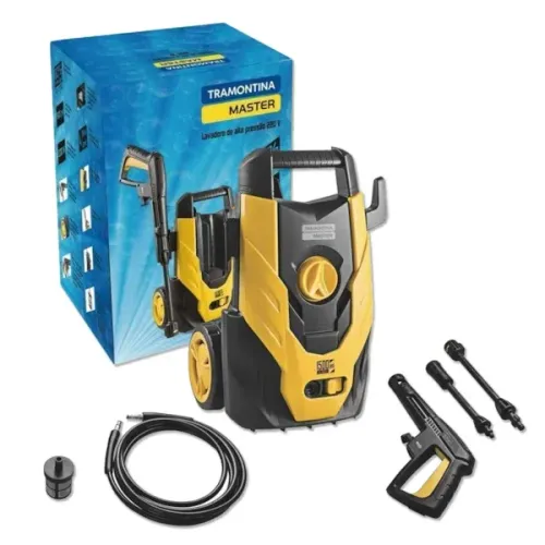 Lavadora De Alta Pressão Master Doméstica Jato Regulável 1500psi Com 1200w Amarelo E Preto