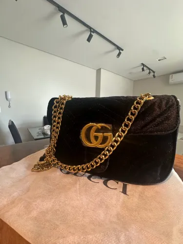 Bolsa Gucci Veludo Marmont- 26 cm