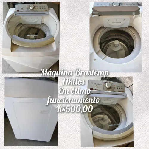 Máquina de lavar e Geladeira pequena